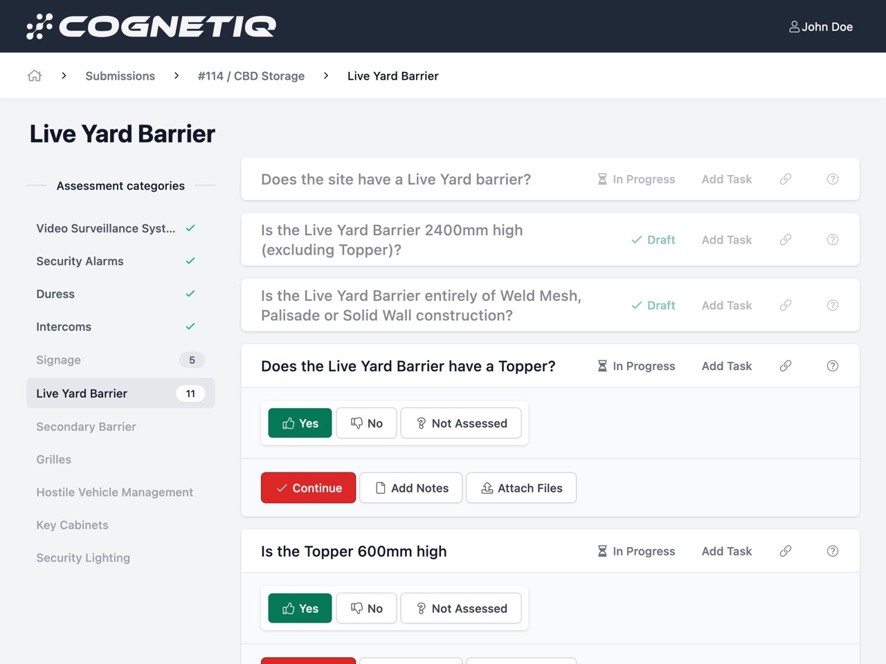 Baseline Assessment UI